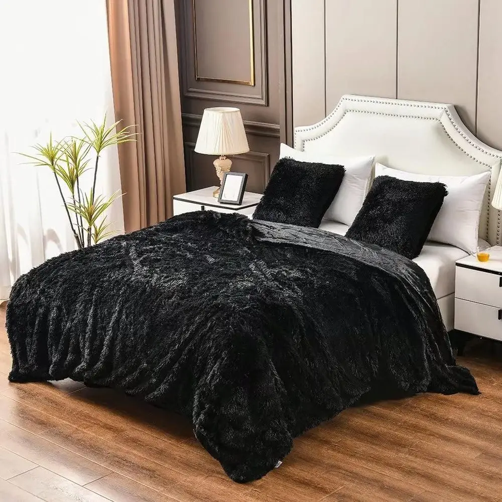 

Luxurious Plush Jumbo Warm Winter Blanket, 2 Layers, 90x104, No Pillows