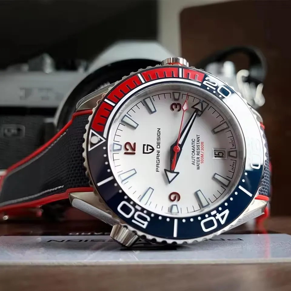 PAGANI DESIGN 42 مللي متر كلاسيكي متعدد الاستخدامات فاخر للرجال أوتوماتيكي مقاوم للماء ساعة العلامة التجارية الأعلى الياقوت الزجاج ساعات آلية للرجال