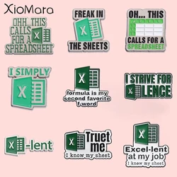 Creative Excel Spreadsheet Enamel Pins Custom Office Software Logo Worksheet Brooches Lapel Badge Jewelry Decorative Accessories