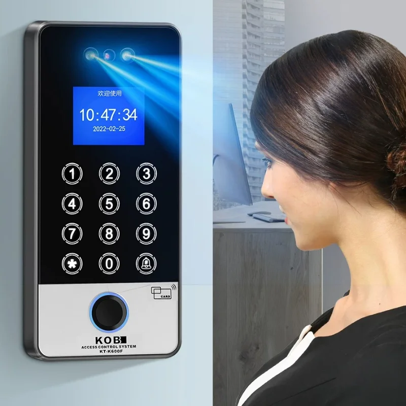 KOB Outdoor Waterproof Fingerprint Access Control Machine Electric Plug Lock Magnetic Lock Card Swiping Password Access Control