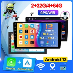 7 9 10 inch Smart car Android 13 Car Radio Androidauto Carplay 2 Din GPS Audio Automotive Multimedia Player Intelligent System