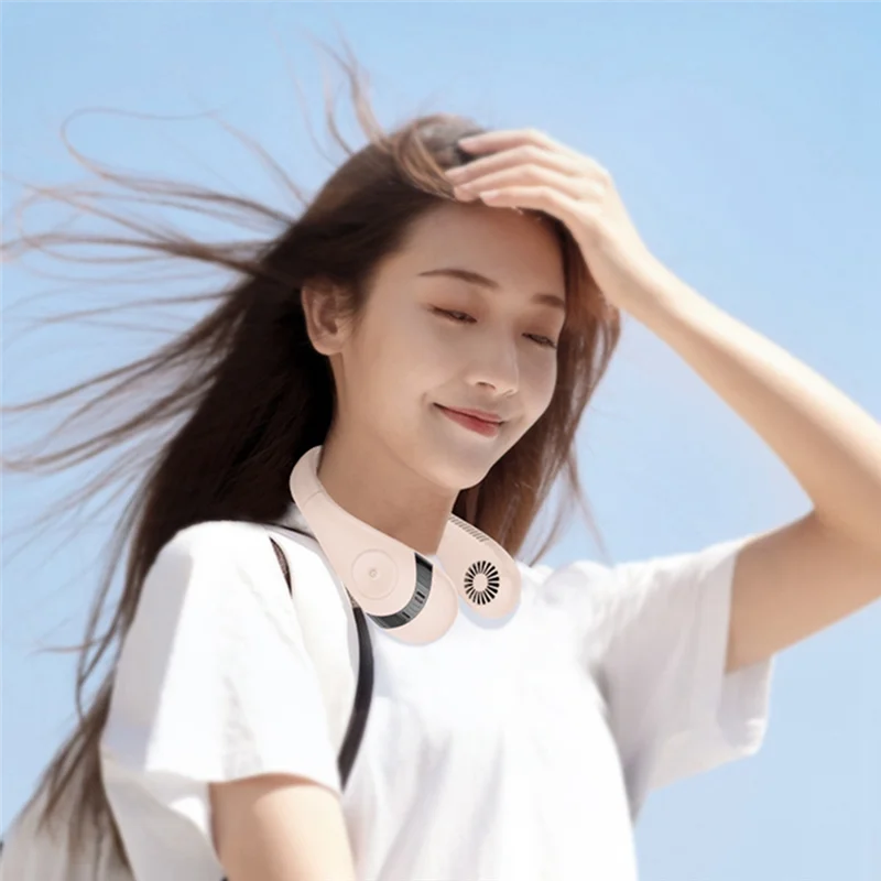 ABDJ-Nuovo 5000Mah Ventilatore da Collo Appeso Pigro Pieghevole Piccola Testa di Ricarica Portata Ventilatore Portatile da Collo Appeso