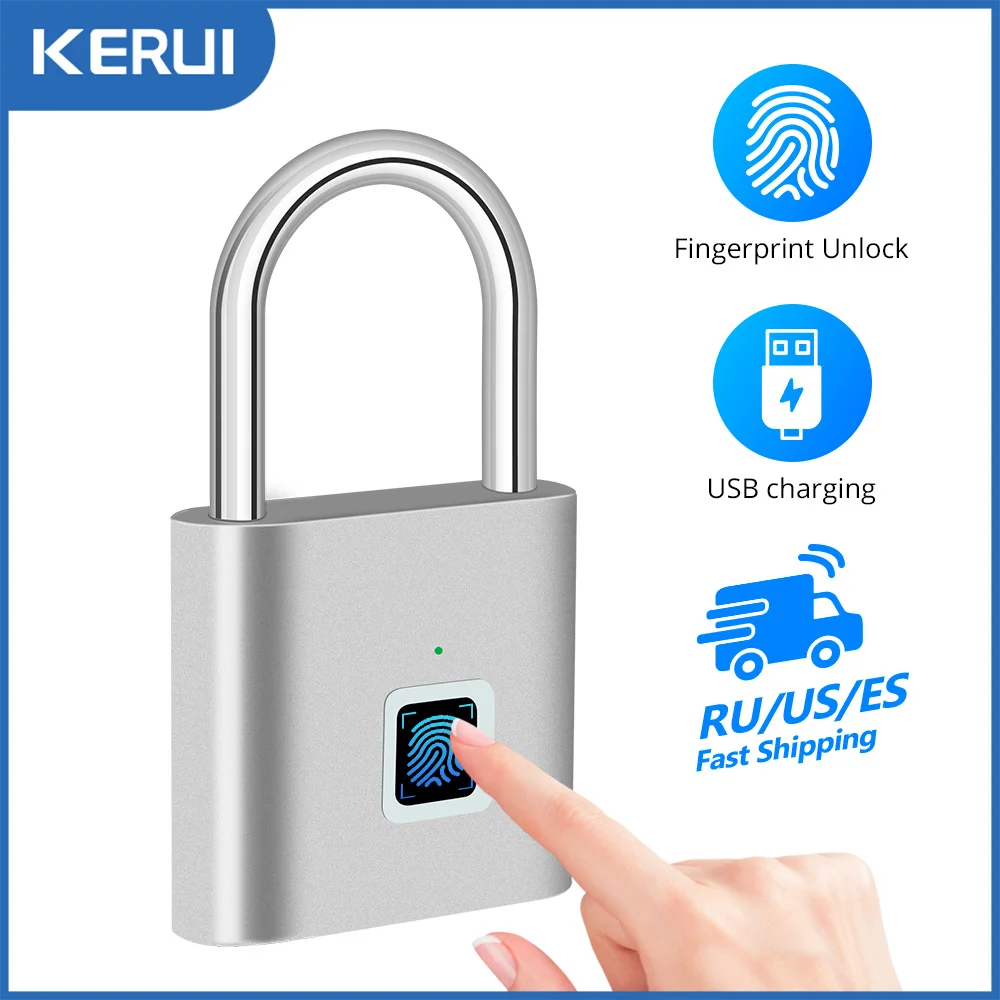

Anti-Theft Fingerprint Lock Keyless Waterproof Smart Lock Fingerprint Padlock Zinc Alloy Intelligent Safety Electronic DoorLock