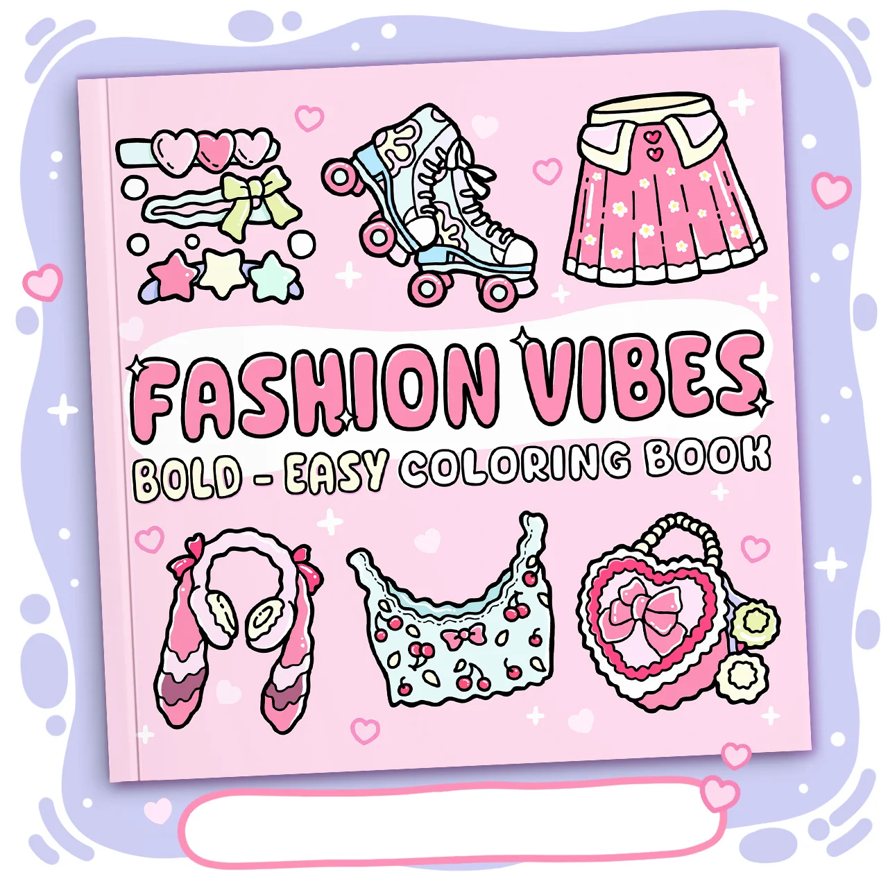 

Bold and simple pattern coloring book for fashionable atmosphere, cute picture book for adults and teenagers, and coloring book