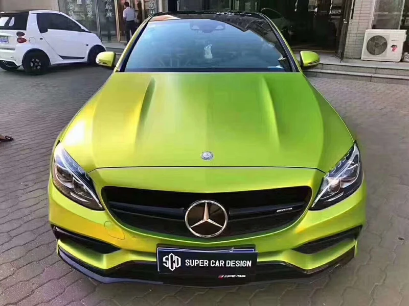 Highest Quality Pearl Matte Metallic Lime Green Vinyl Wrap Film DIY Easy to Install Car Wrapping Roll Foil