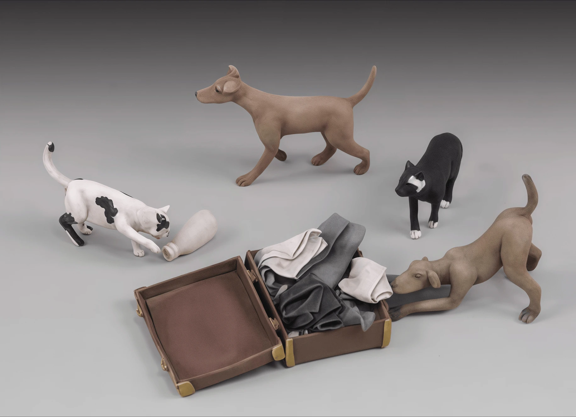 1/35 Resin Model Character Kit Gk, Scene Layout Props Small Animals, Unpainted Assembly Kit