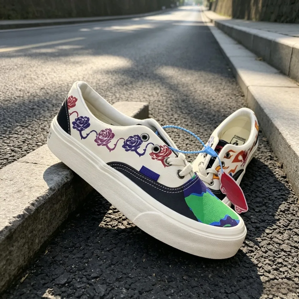 Low Top Embroidered Printed Canvas Footwear Unisex Campus Versatile Daily Casual Skate Shoes