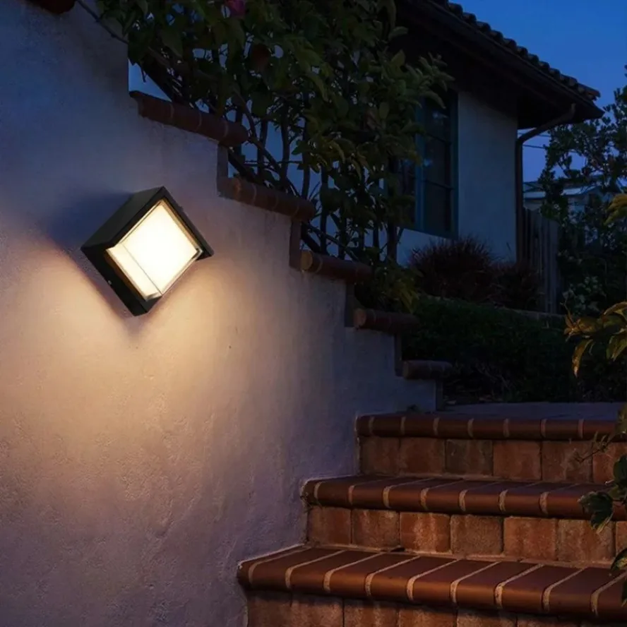 Luces LED de pared modernas para interiores y exteriores, accesorios de iluminación impermeables de aluminio, simples y creativos, decoración de pasillo y porche