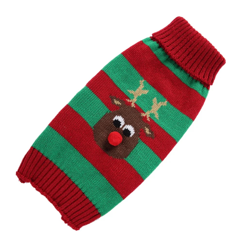 

New Year Pet Sweater Christmas Red Green Size Xs Fashion Stripe Design Puppy Dog Clothes Party Costume Pet Sweater