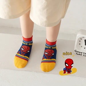 Kurze Sockenanime für Kinder, Spider-Man, Iron Man, Captain America, Zeichnungen, Mesh, Jungen, Kinder, Baby, Sommer, Frühling, 5 Paare, 1-12y 6 Hauptverkauf Fantasy Iron Man Bebe - №5