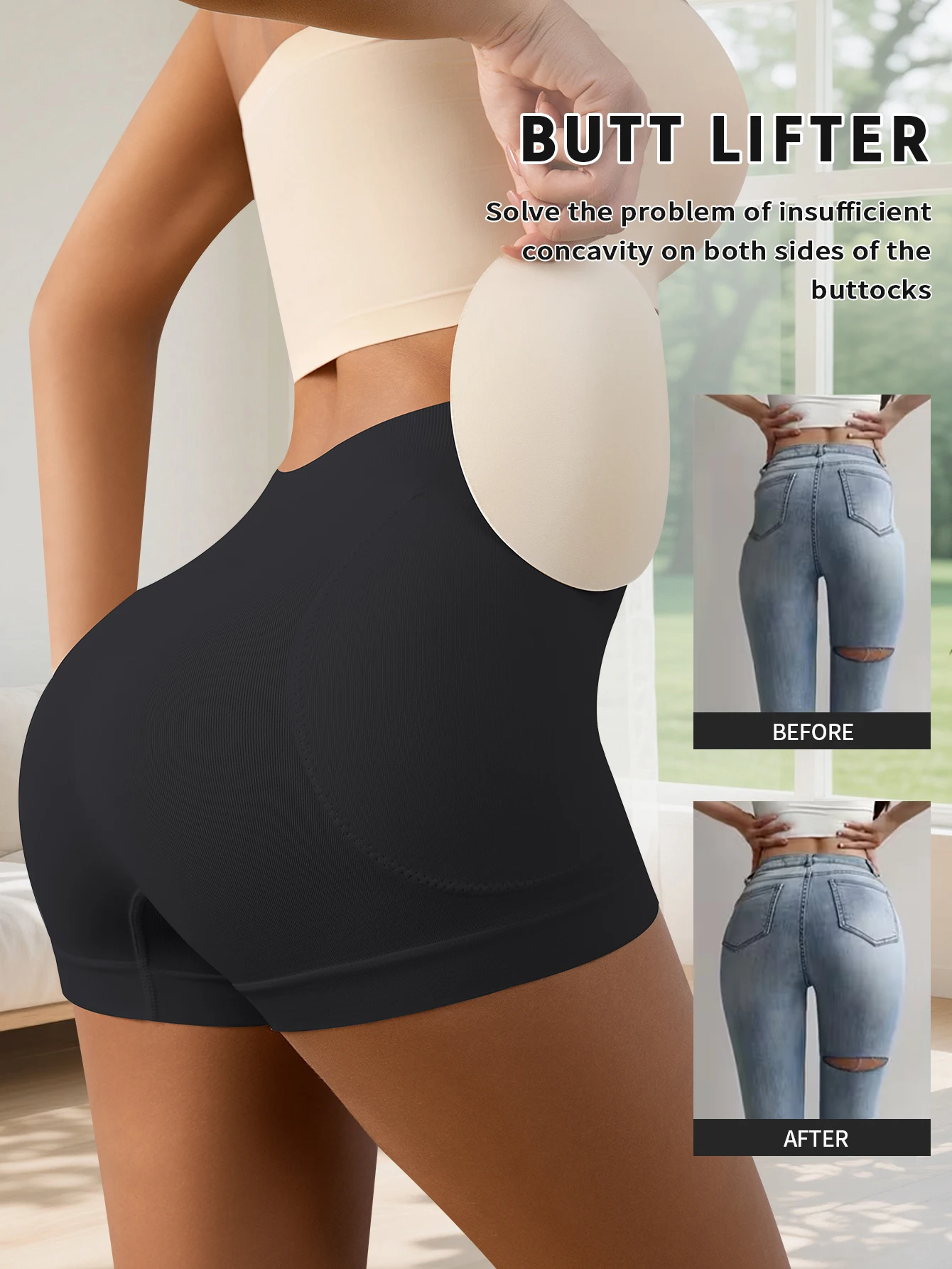 Flarixa Damen Po-Lifter Shaper Shorts mit herausnehmbaren Hüftpolstern, Bauchkontrolle, Hüftverstärker, nahtlose körperformende Sicherheitsunterwäsche – Detail 16