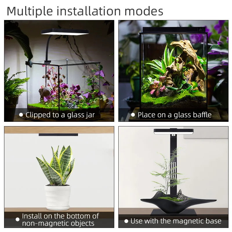 Hot Sale Mini9pro Nano Terrarium Light USB Indoor Plant Grow Lamp Smart Full Spectrum Led Aquarium Light for Plant tank
