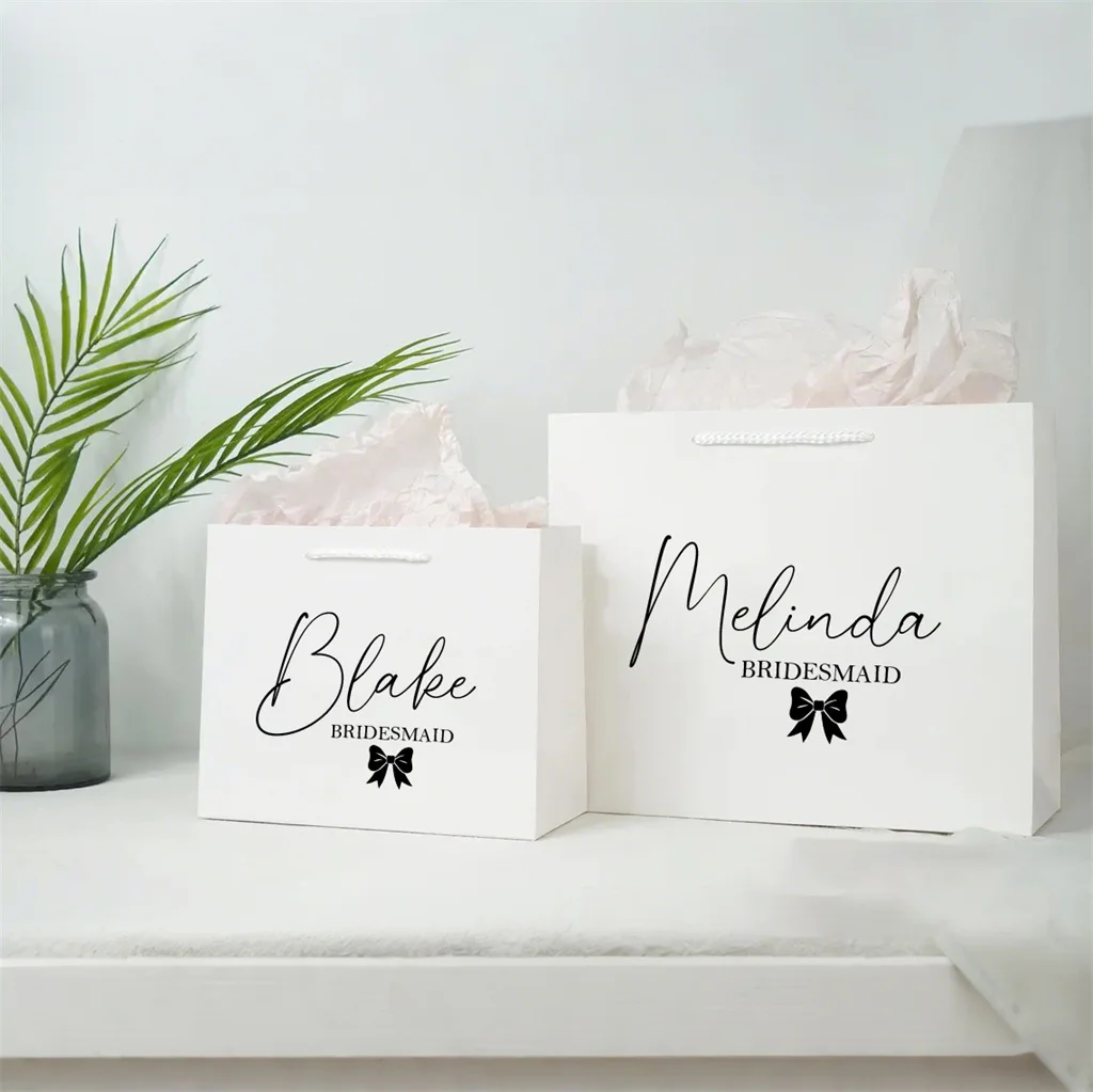 Customized High Quality Groomsmen Bridesmaid Bachelorette Party Gift Bags Personalized Wedding Bride Gift Bags Custom Gift Bags