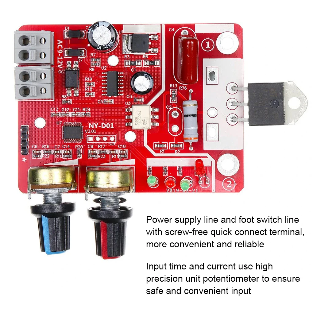 Digital Welder Controller Replacement Single Pulse Adjustable Welding Control Panel Accessory Replacing Parts 100A