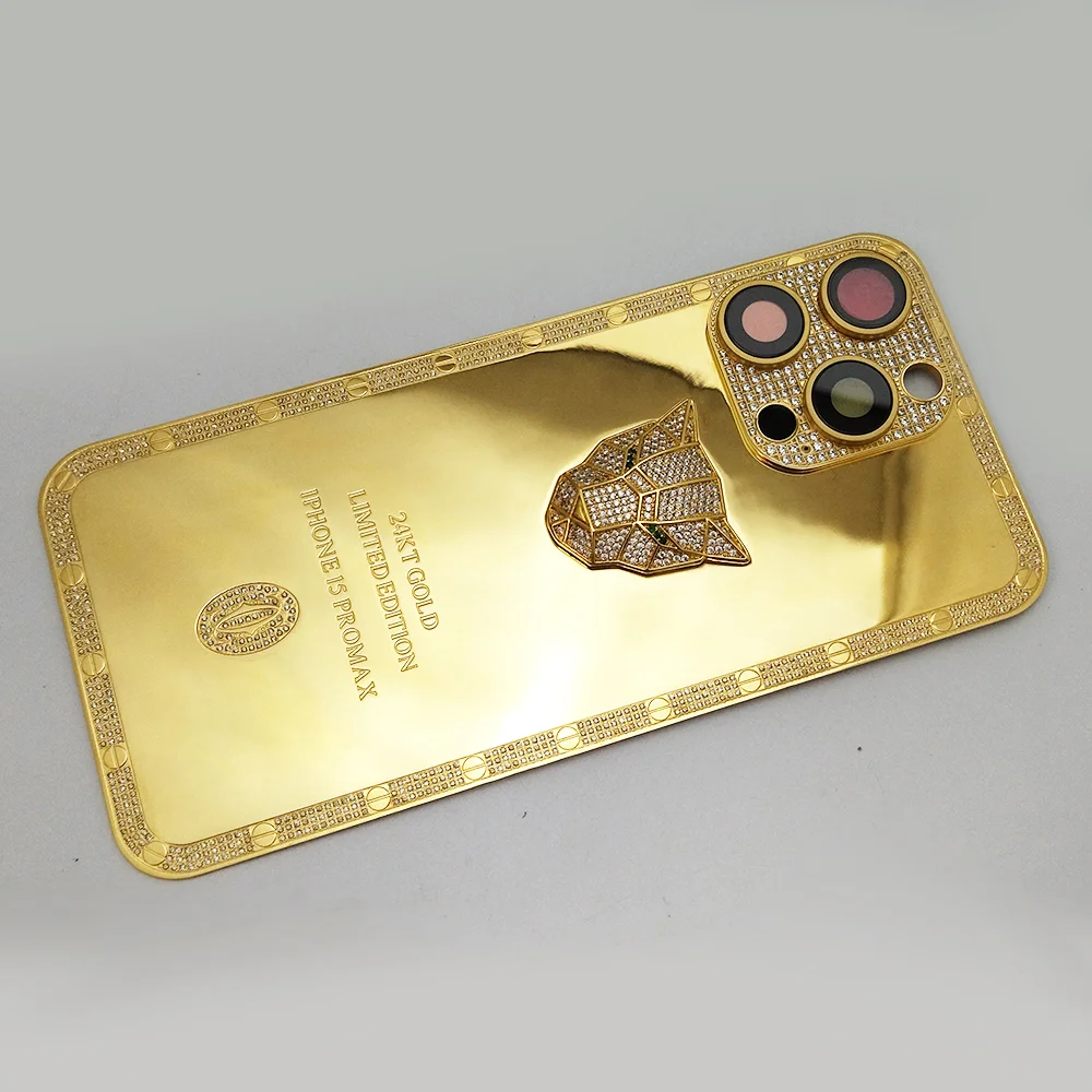 New Gold Plated Exquisite Deep Carving Electroplating Mobile Phone Cover Case Frame With Zircon For iphone