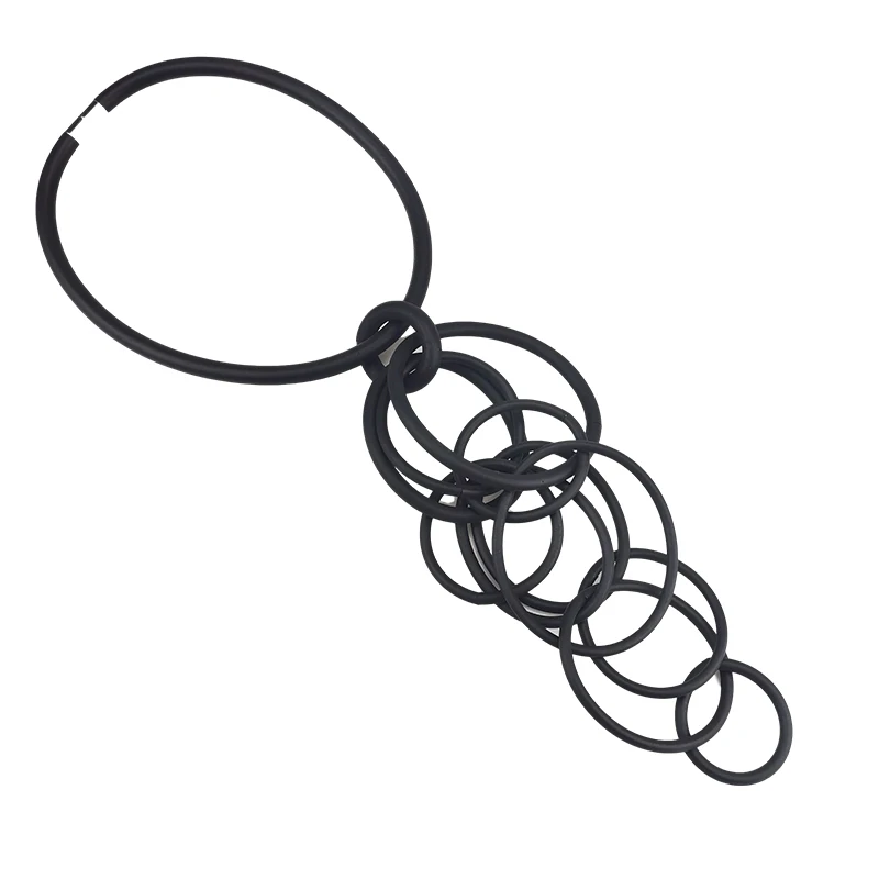 UKEBAY New Designer Black Gothic Pendant Necklace Handmade Design Rubber Chain Jewelry Party Clothing Accessories Necklace