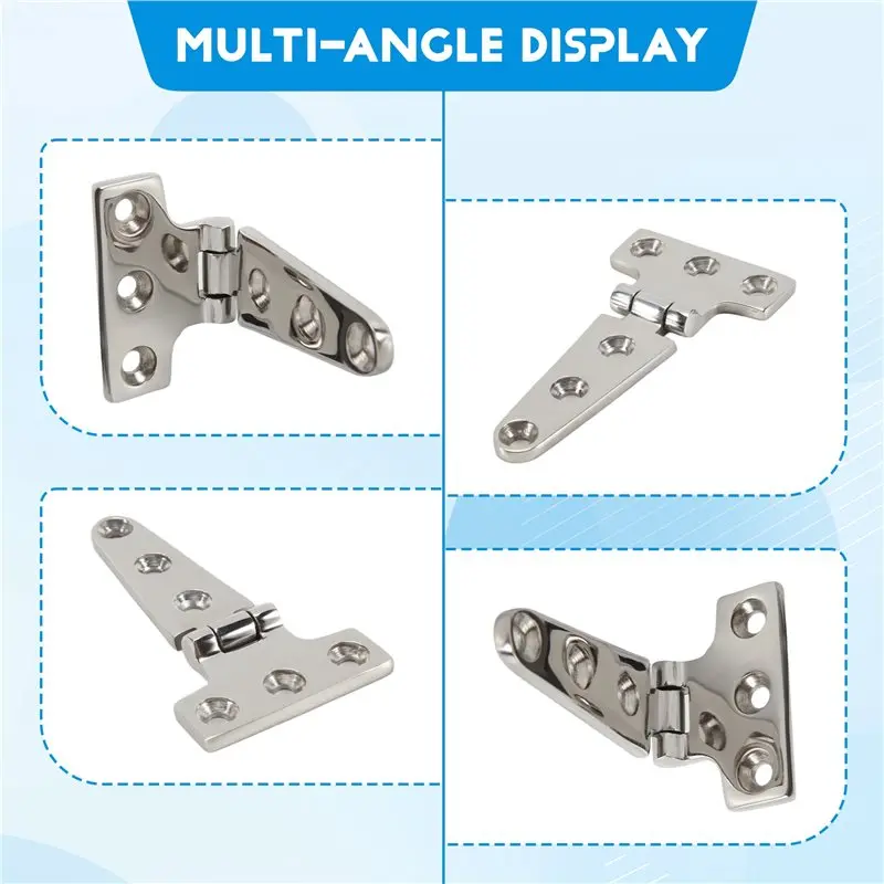 High-Quality Marine Grade T Hinges, Boat Hinges, No Noise, Heavy Duty 316 Stainless Steel With Screws (2 PCS)