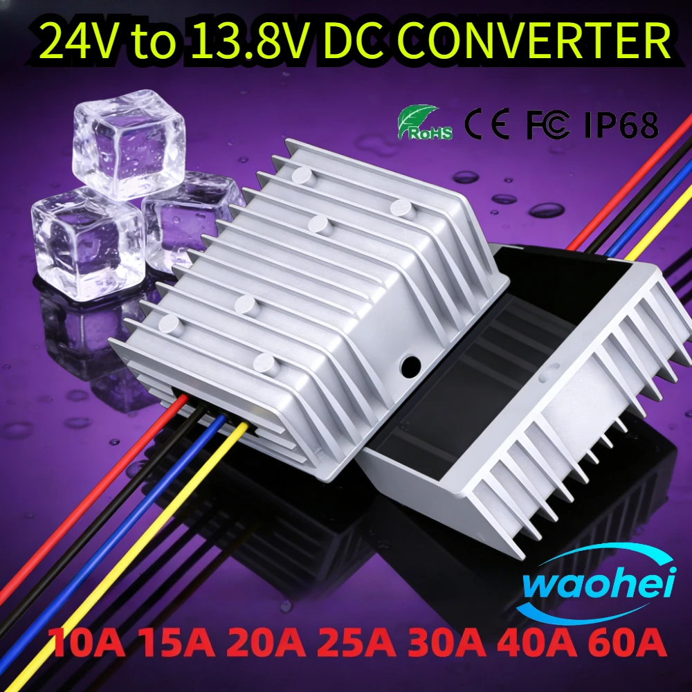 

24V to 13.8V 10A-60A DC DC Converter Step Down Voltage Regulator Buck Stabilizer Transformer Supply Regulator Module for Car UL