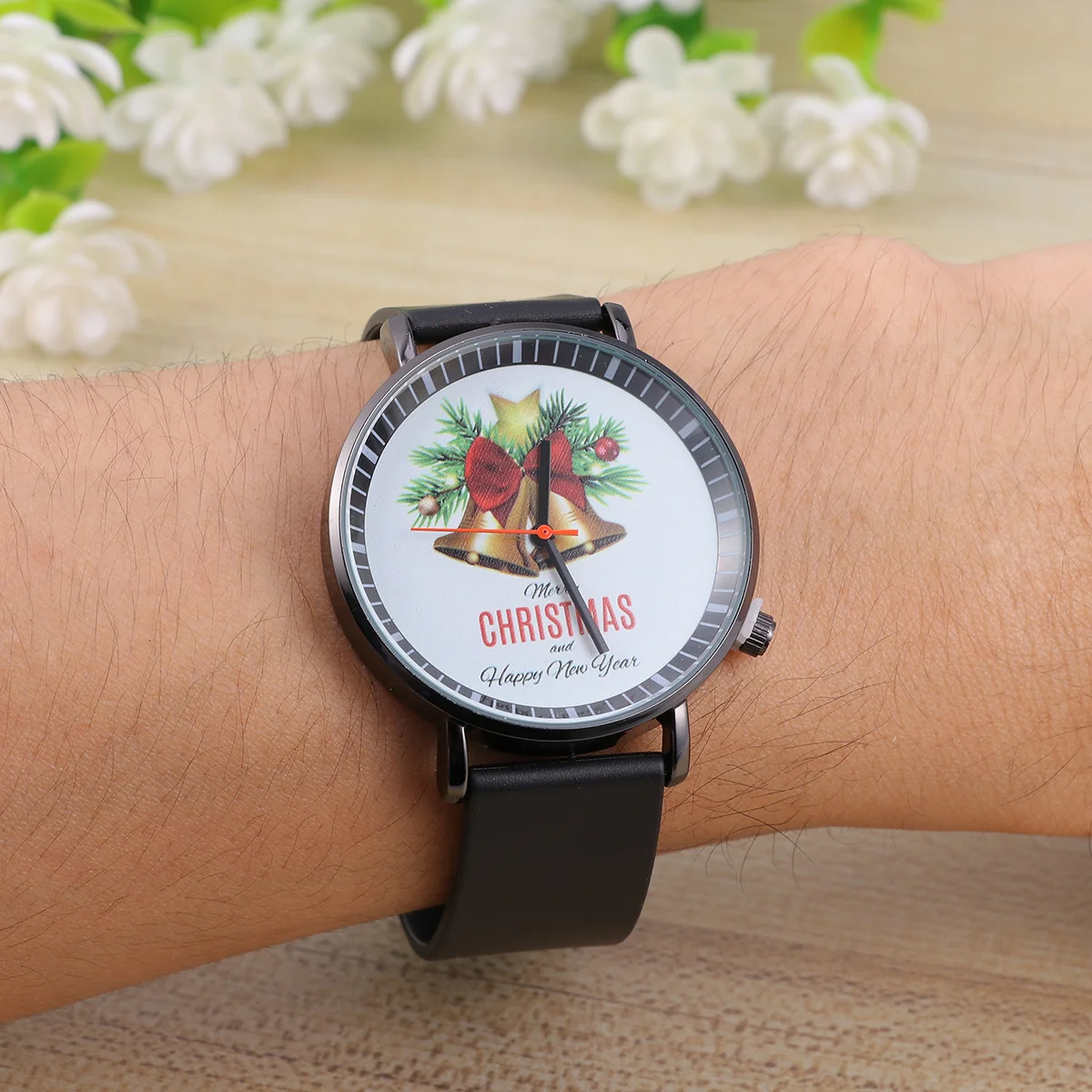 

Fashion Versatile Watch Leaf Letter Pattern Quartz Timepiece For Students Men Daily Wear Birthday Gift