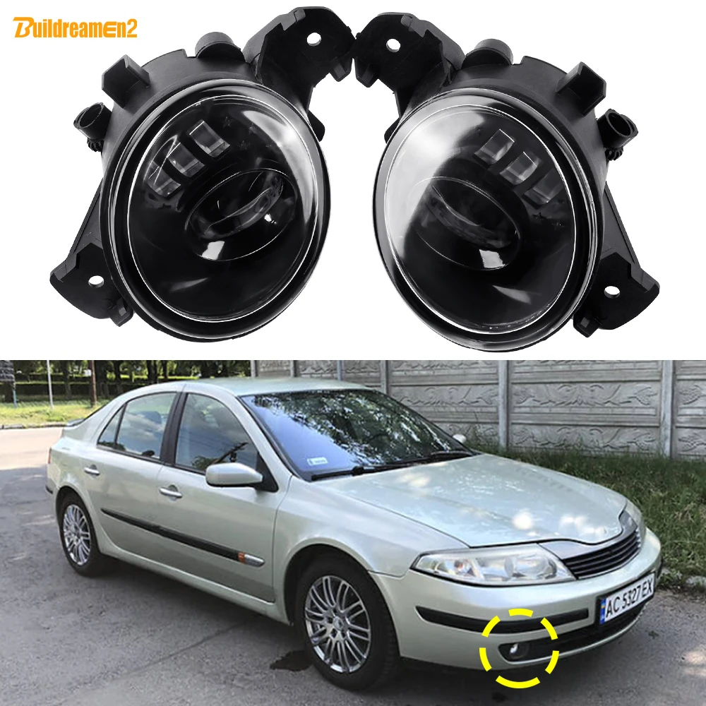 2 X 30W Car Front LED Lens Fog Light DRL 12V For Renault Laguna 2/II Pre-Facelift 2001 2002 2003 2004 2005 (Not Fit Facelift)