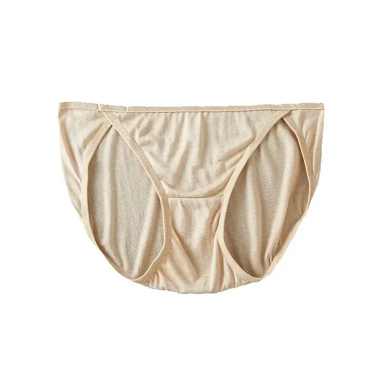 Breathable 100% mulberry silk briefs women's silk low waist slit seamless bag comfortable hip underwear