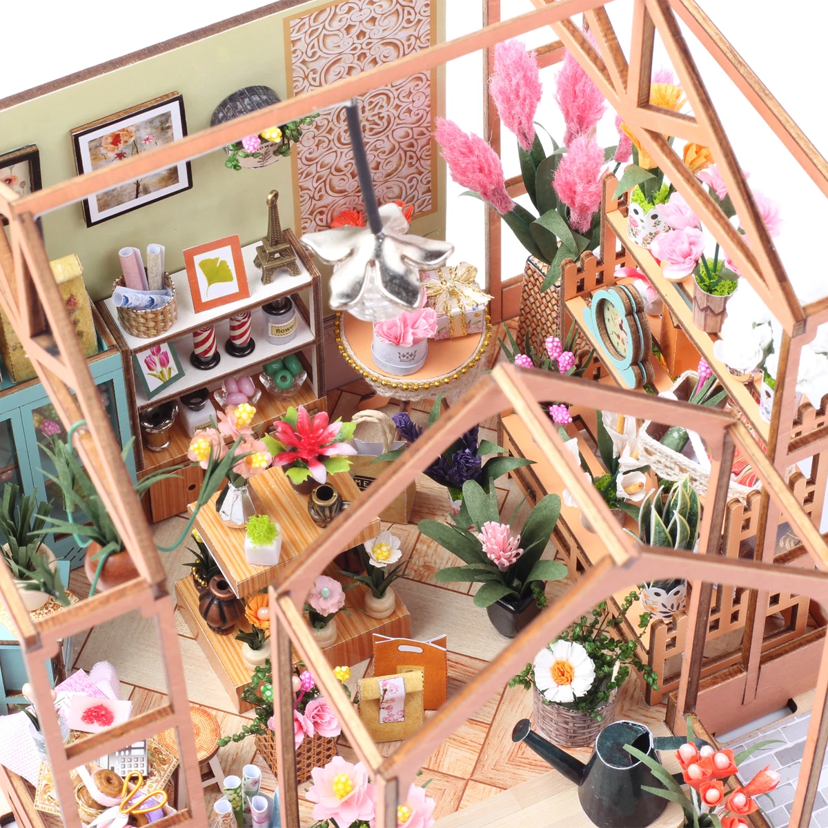 Flower House 3D Puzzle Assembly Model Building Doll House Mini Kit DIY Cabin Handmade Toys Wooden Crafts Valentine\'s Day Gift