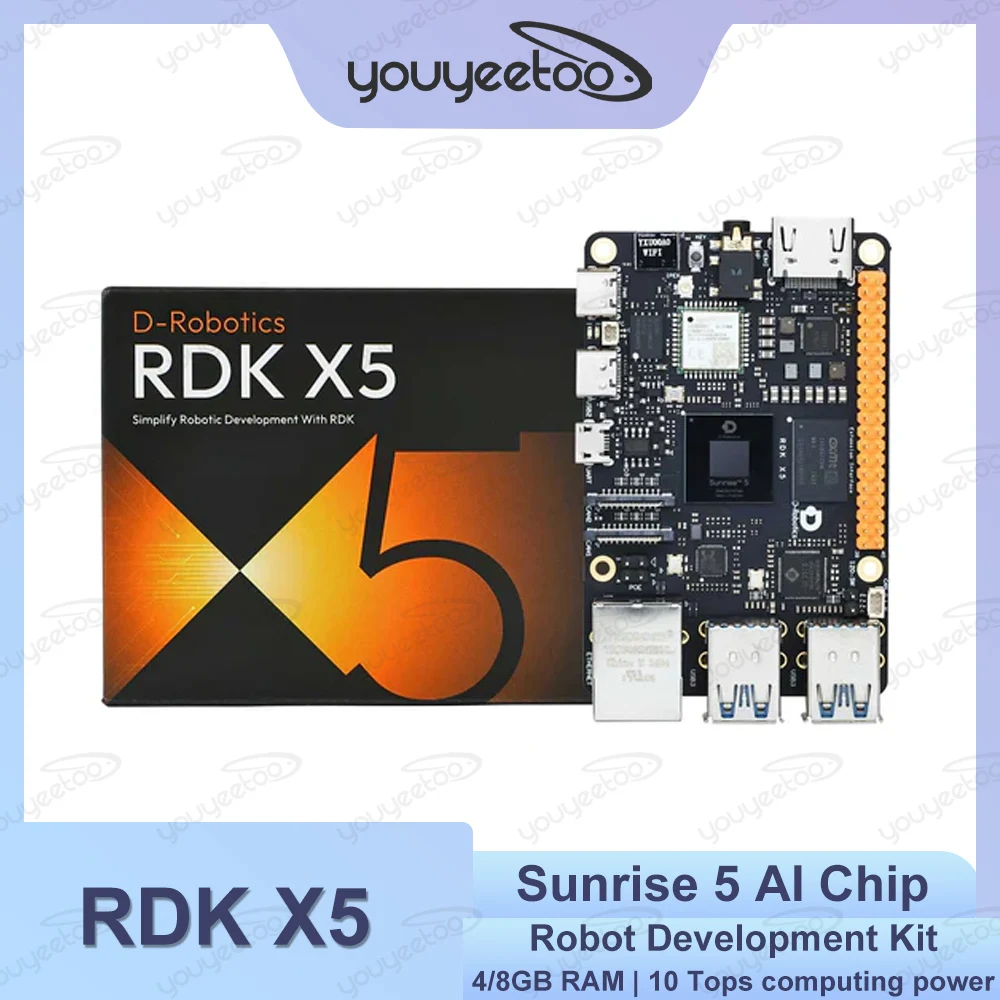

RDK X5 Development Board Octa-core Cortex A55 Sunrise 5 AI Chip 10 TOPS Computing Power Rich Interfaces for Smart Robot Applicat