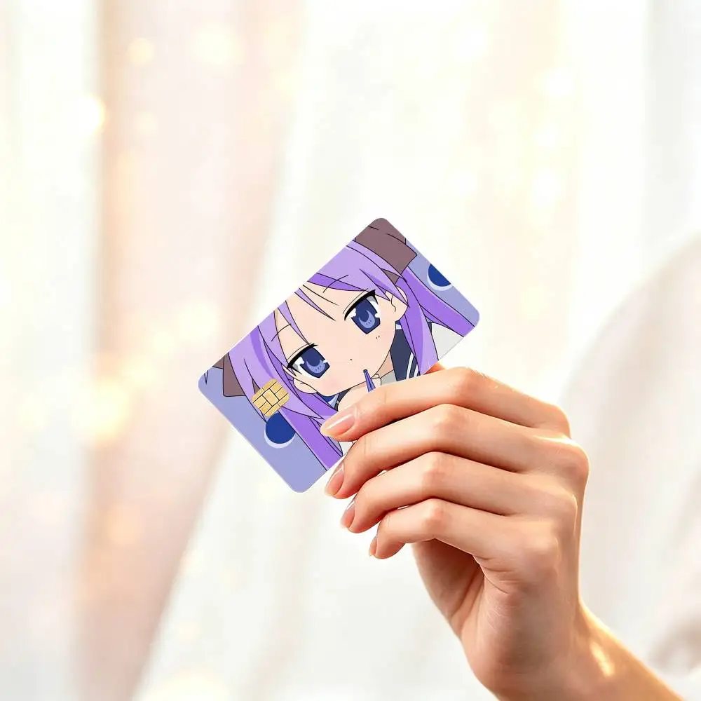 Lucky Star Hiiragi Kagami  HD Waterproof Credit Card Stickers Silicone Decals For Chip Game Cards Gift