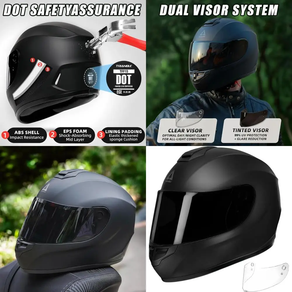 

Полнолицевой мотоциклетный шлем одобренного DOT с тонированным и прозрачным козырьком для мужчин и женщин