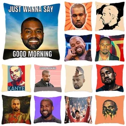 Divertenti fodere per cuscini Kanye West Meme 45/40/35CM federa morbida per divano auto federa quadrata decorazione soggiorno