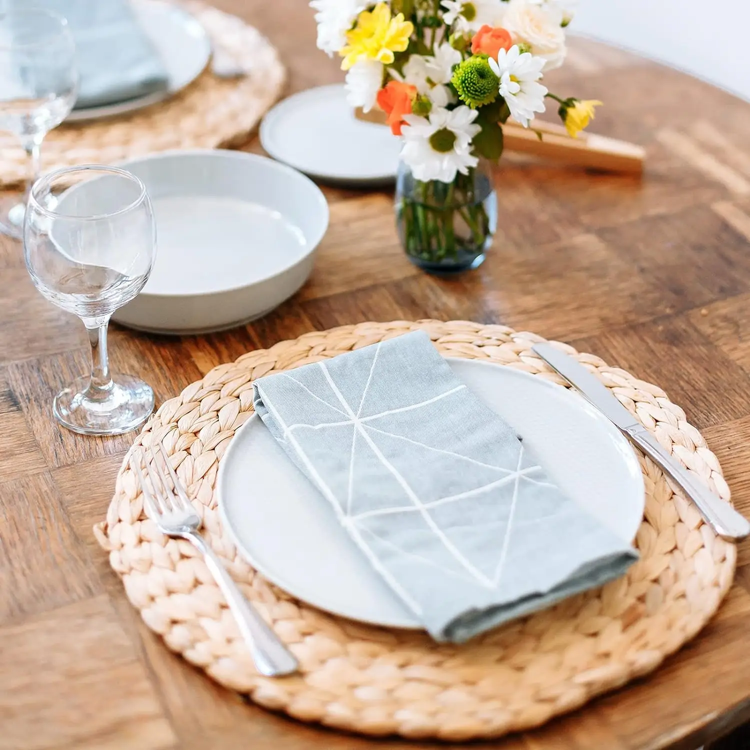 10-38CM Household Round Hand-woven Hyacinth Table Decoration Anti-scalding Heat Insulation Placemat Home Natual Straw Cups Mat view 6