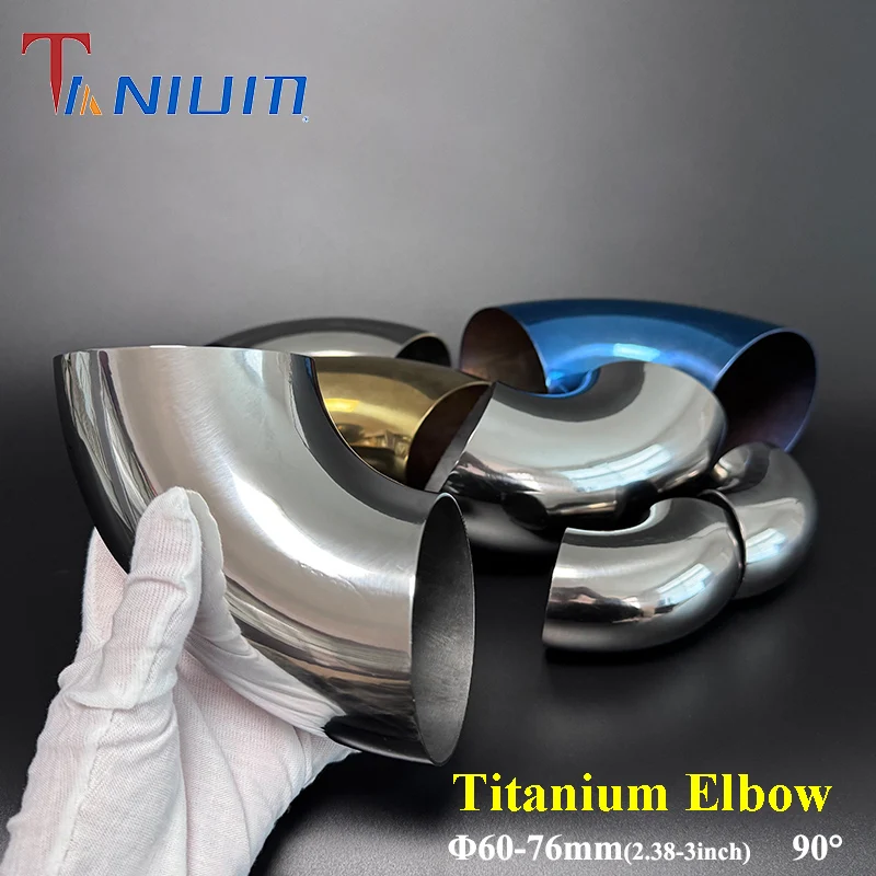 90Degree Radius Titanium Elbow Dia 60-76mm Exhaust Bends Pipe Fittings for Car Modified