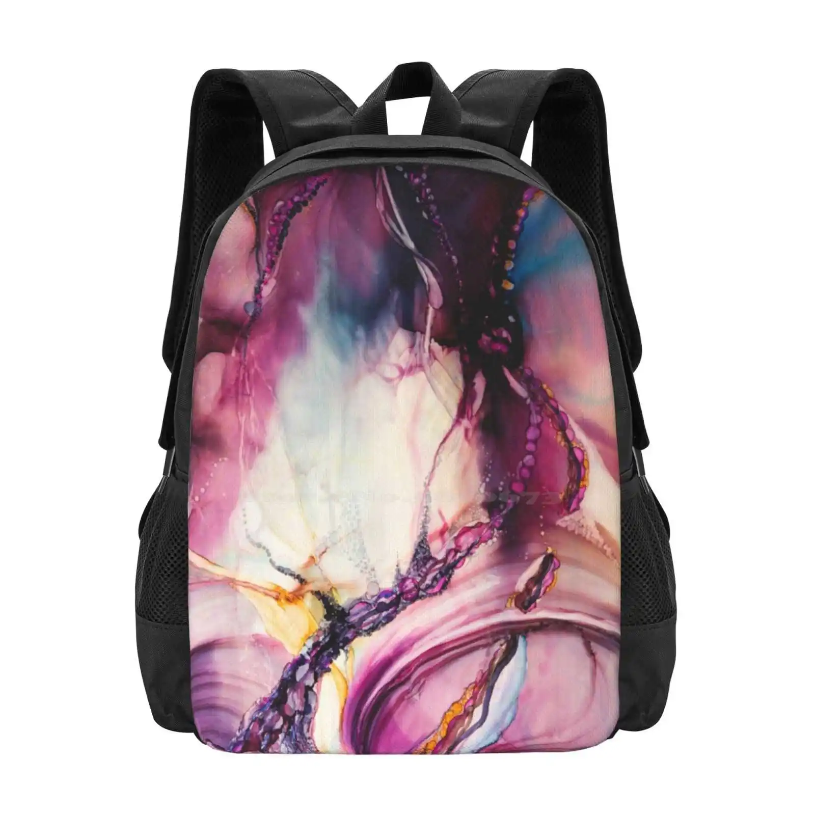 Mochila Paixão Roxa para Estudante, Escola, Laptop, Bolsa de Viagem, Abstrato Roxo Sherry Telle Dreamscape, Notebook Books, Ink Tablet Cases