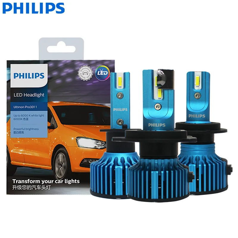 

Philips LED H1 H4 H7 H11 HB3 HB4 HIR2 Ultinon Pro3011 Car LED Headlight 9005 9006 9012 Auto 6000K Bright White Original Bulbs 2x