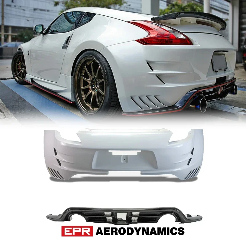 

For Nissan Fairlady 370Z Z34 Glass Fiber Varis Rear Bumper Diffuser Body Kit 2009 Onwards Auto Part Car Accessories Body Kit