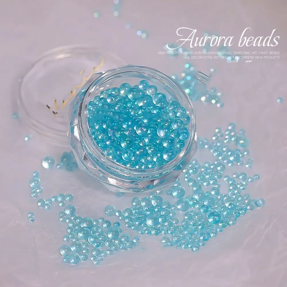 Nieuwe Glazen Nail Art Aurora Bubble Kralen Gemengde 3D 3D Nail Art Decoratie Nail Charms Nail Art Bubble Bead