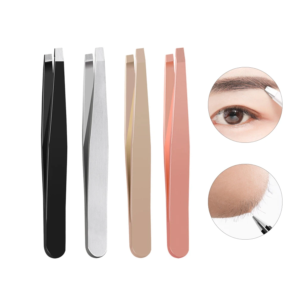 Slant Eyebrow Tweezers - Professional Stainless Steel Slant Tip Tweezer - Precision Eyebrow Tweezers for Your Beauty