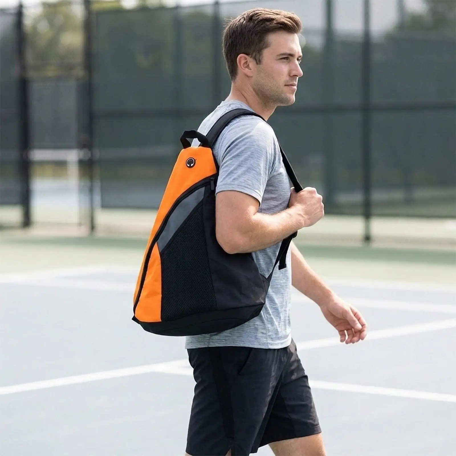 Pickleball Backpack Organizer Large Storage Holder Zipper Carry Bag for Outdoor and Fitness Sports
