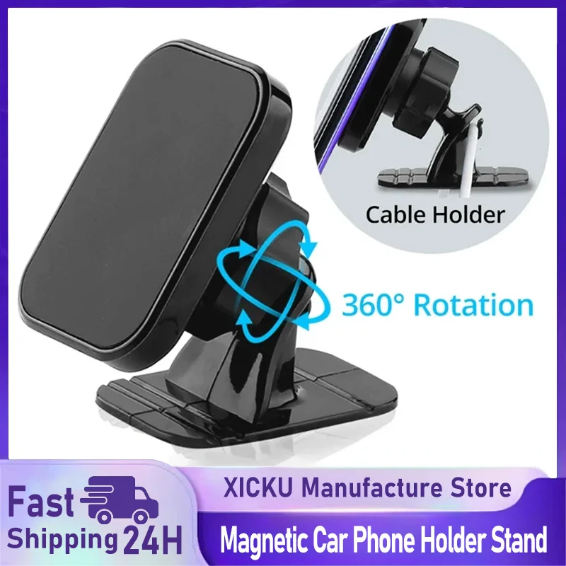 

Magnetic Car Phone Holder Stand 360 Degree Mobile Cell Air Vent Magnet Mount GPS Support For iPhone 15 16 Xiaomi Samsung Huawei