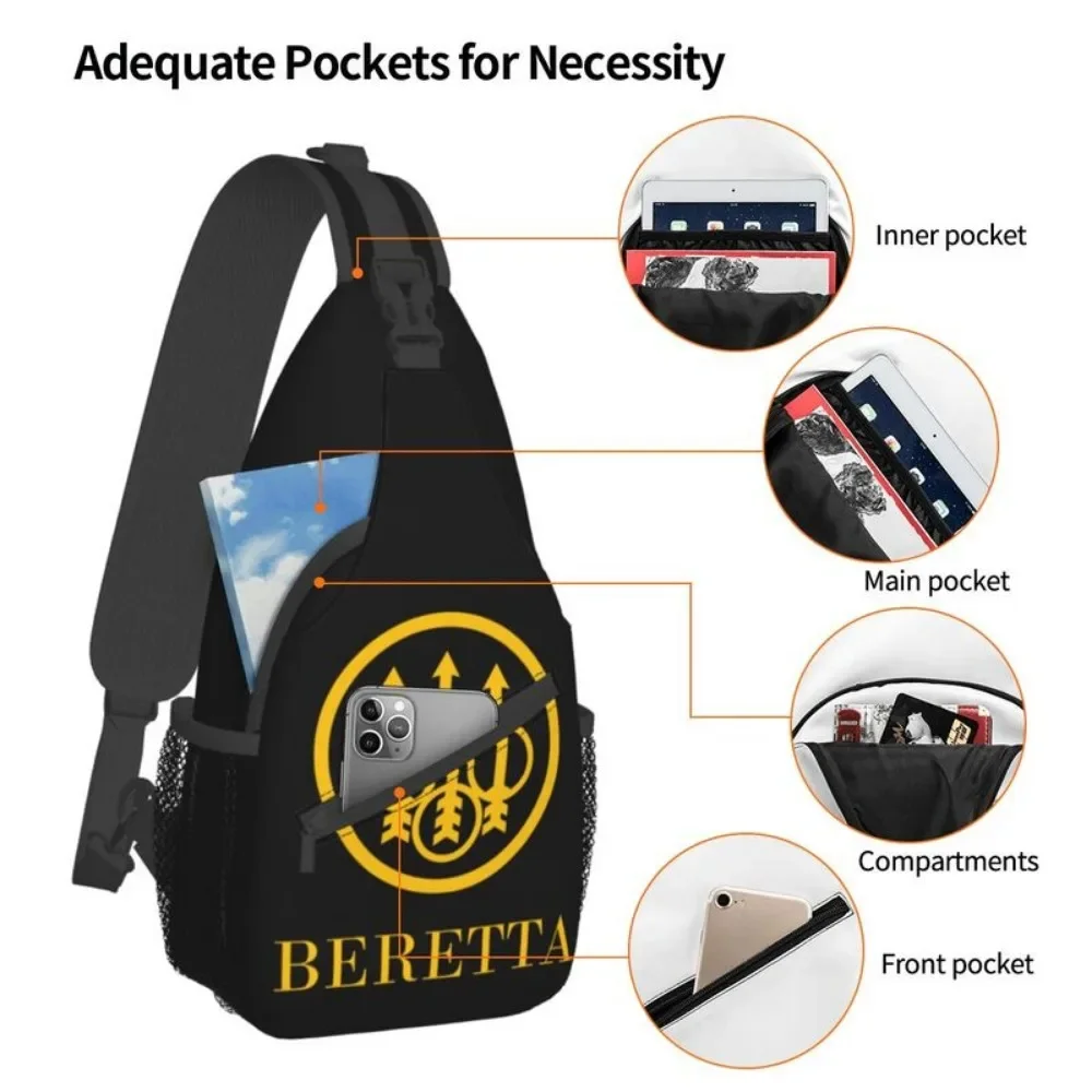 Customized Beretta Sling Bag Men Fashion Military Gun Lover Shoulder Chest Crossbody Backpack Traveling Daypack