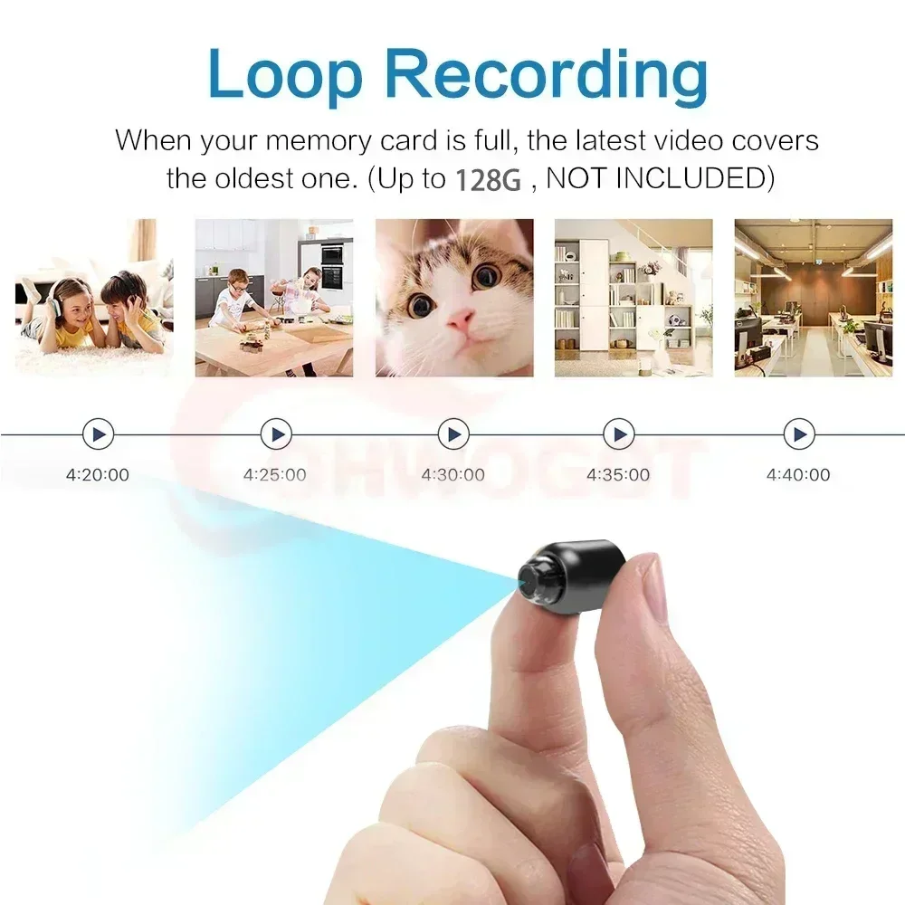 HD كاميرا لا سلكية صغيرة واي فاي 1080P للرؤية الليلية كاميرا IP متعددة الاستخدام المراقبة عن بعد غير مرئية مراقبة الطفل مسجل فيديو صغير