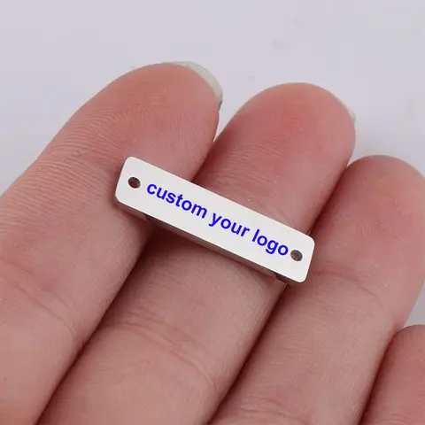 20pcs 6*22mm Custom Clothing Metal Tag Bag Metal Tag Clothing Tags Engraved Tags Free Engraving Custom Design