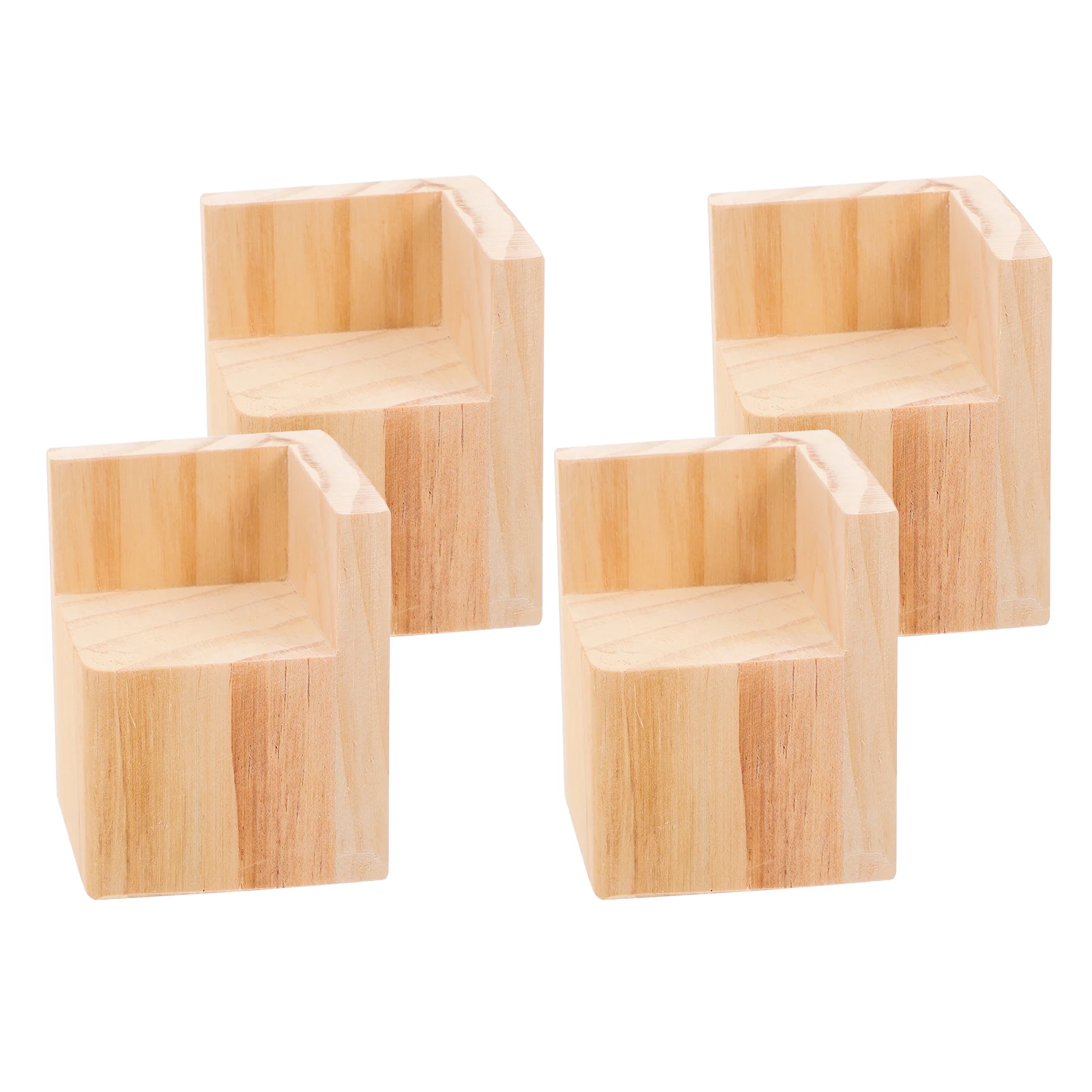 

4pcs Furniture Legs Height Extenders Solid Wood Risers Blocks Heavy Duty Support Chair Bed Desk Lifter Stable Long Lasting
