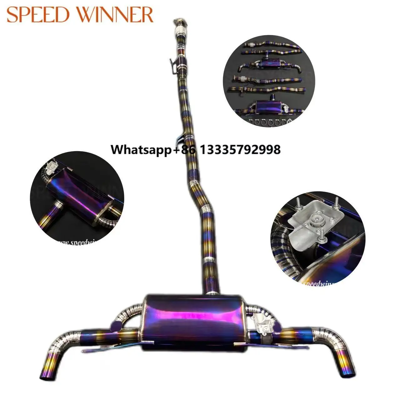 

SpeedWinner High Performance Custom Titanium Colored Exhaust Catback Equipped to Stock Valve for Mercedes-Benz AMG A35 W177