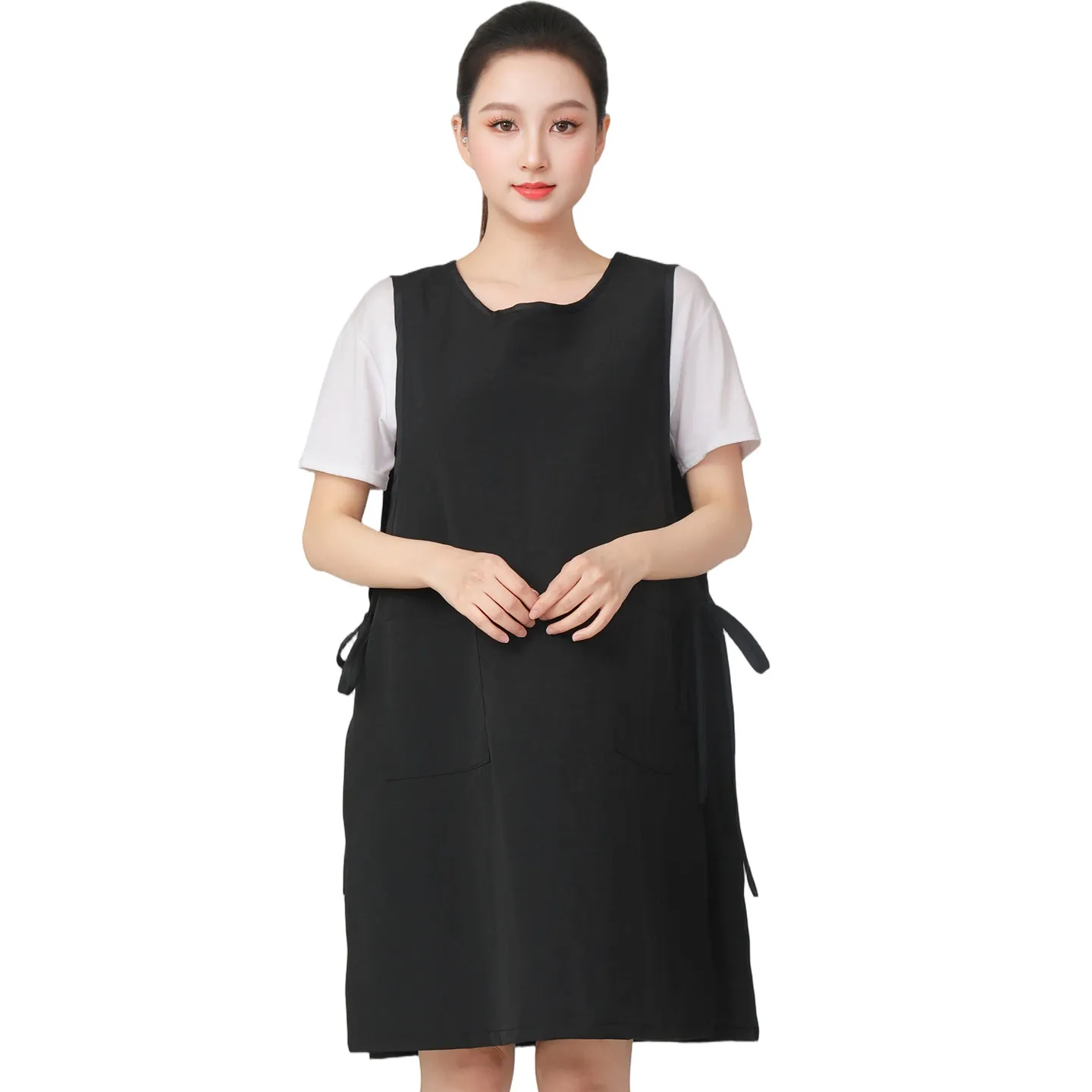 

Hairdressing Shop Double-Sided Apron Korean Version Fashionable Hairdressing Beauty Nail Art Milk Tea Shop Restaurant Workwear