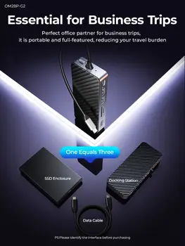 ORICO-USB C HUB s SSD pouzdrem, dokovací stanice pro notebooky, 4K60Hz, HDMI-Com, 100W, PD RJ45, SDTF, 10 Gbps, M.2, NVME, SATA SSD, 8TB 10 nejlepší prodej 8TB M2 SSD - №8