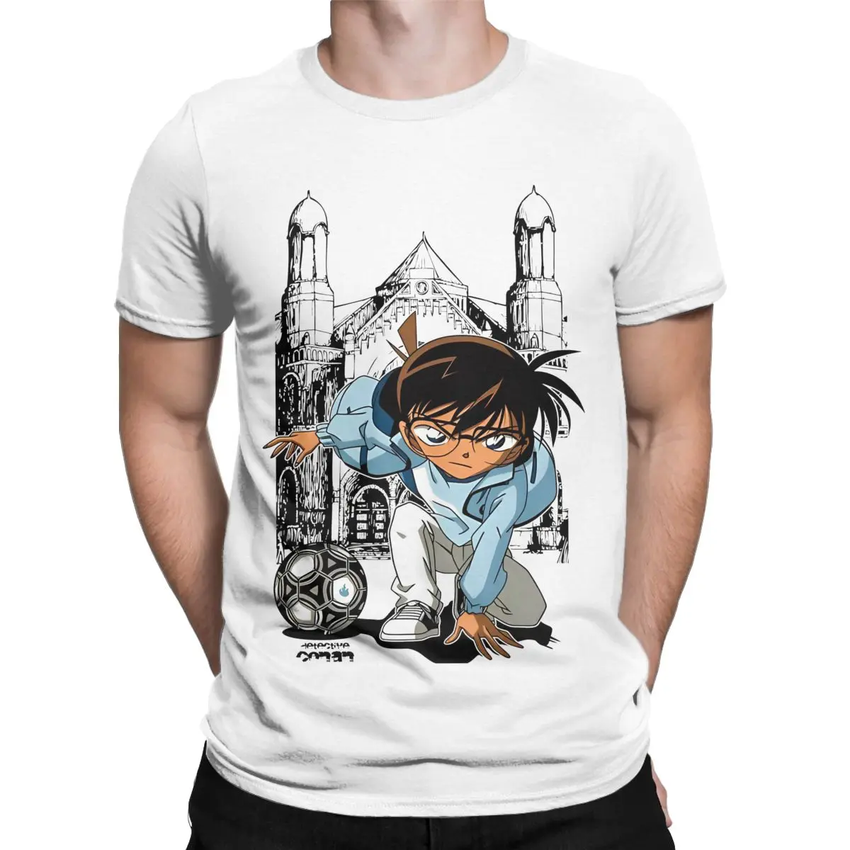 Detective Conan Japanese Shinichi T-Shirt for Men Manga Anime Creative Pure Cotton Tee Shirt Round Neck Short Sleeve T Shirts