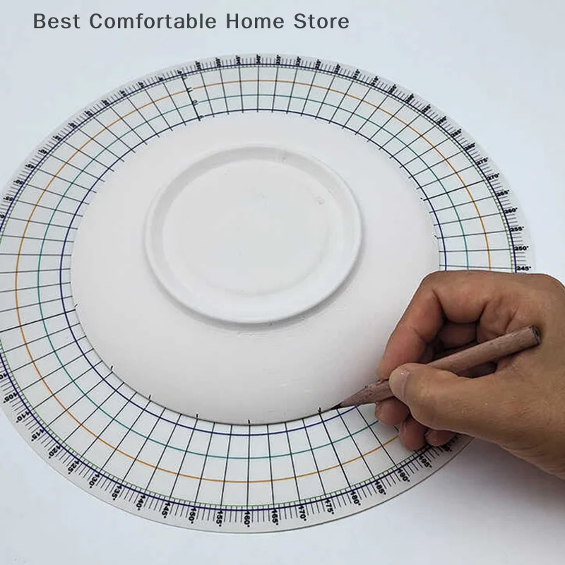 Equal Parts Card Ceramic Underglaze Painting Tool, 26cm Pottery Round Divider DIY Auxiliary Pad