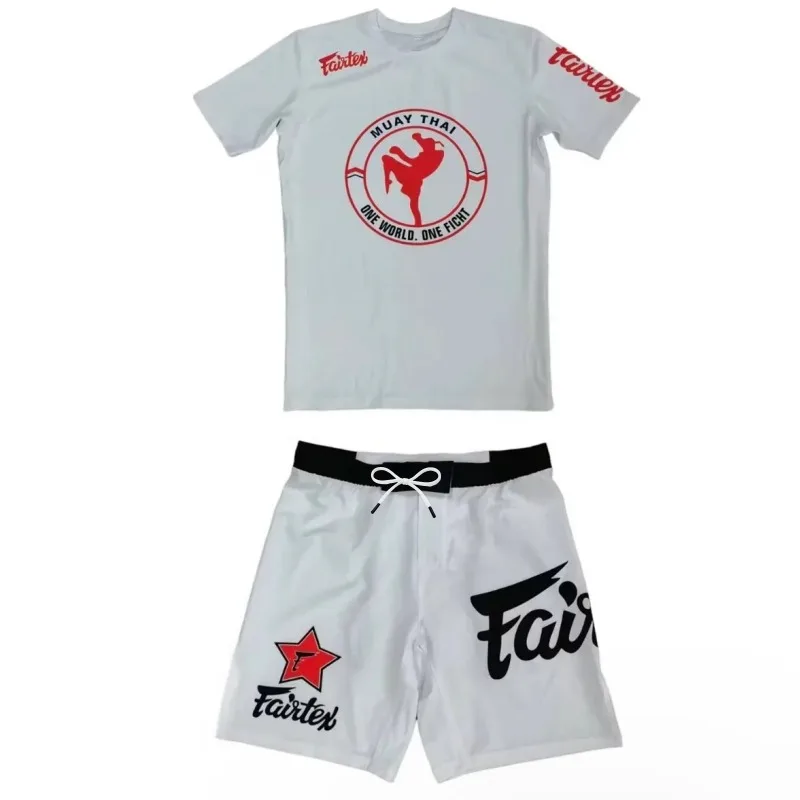 

2026 New Muay Thai & Sanda Fighting Sports Suit, Quick-Drying Training Short-Sleeve Shorts, Men's & Women's Fighting Suit