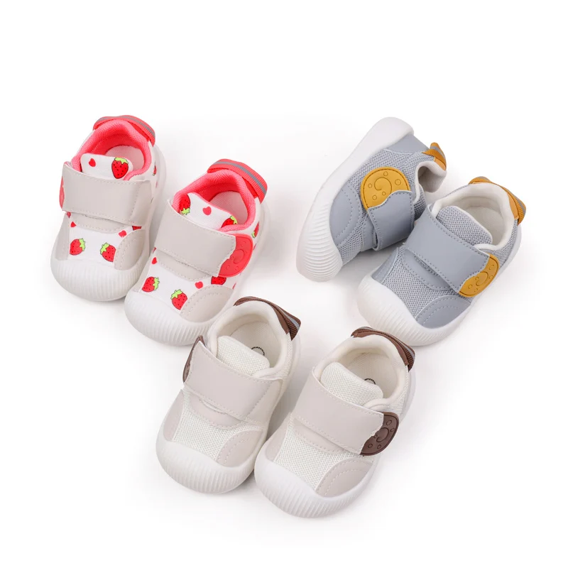 Baby Boys Girls Spring and Fall Cartoon Cute Baby Sneakers Soft Rubber Bottom Non-slip Breathable Walking Shoes